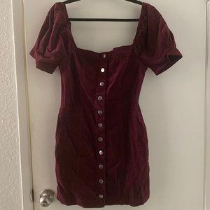 Burgundy button up dress